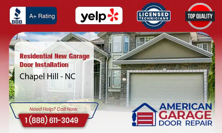 Residential New Garage Door Installation Services Chapel Hill - NC 