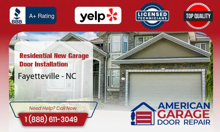 Residential New Garage Door Installation Services Fayetteville - NC 