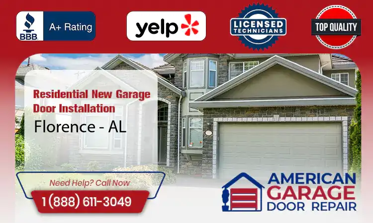 Residential New Garage Door Installation Services Florence - AL 