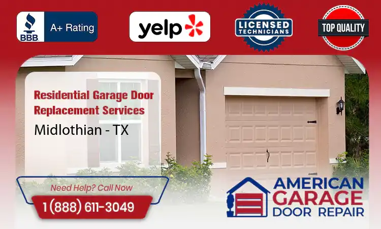 Residential Garage Door Replacement Services Midlothian - TX 