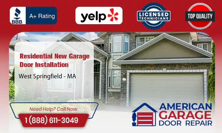 Residential New Garage Door Installation Services West Springfield - MA 